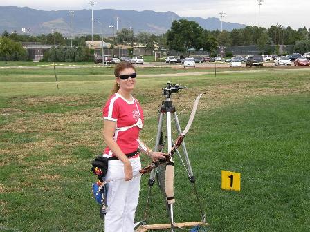 Janice competing in the Archery World Championships in Korea, 2007. She took 2nd place.